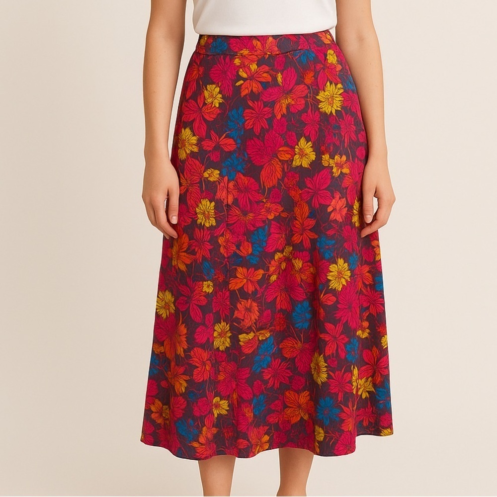 Christian Siriano New York Tropical Colorful Watercolor Maxi Skirt Large NWT - Picture 1 of 2